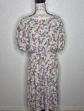 TheGet Multicolored Floral Blouson Dress Size XXL